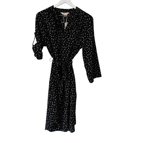 Mauvette Roma Short Spot Printed Shirt Dress US Size 12 NWT StitchFix Drawstring - Picture 1 of 8